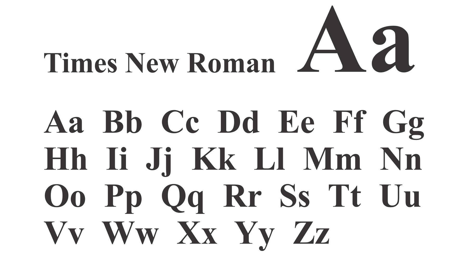 Шрифты times New Roman и arial