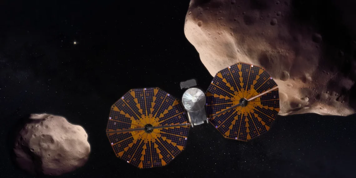 Зонд Lucy сфотографировал Землю и Луну с расстояния 1.4 млн км