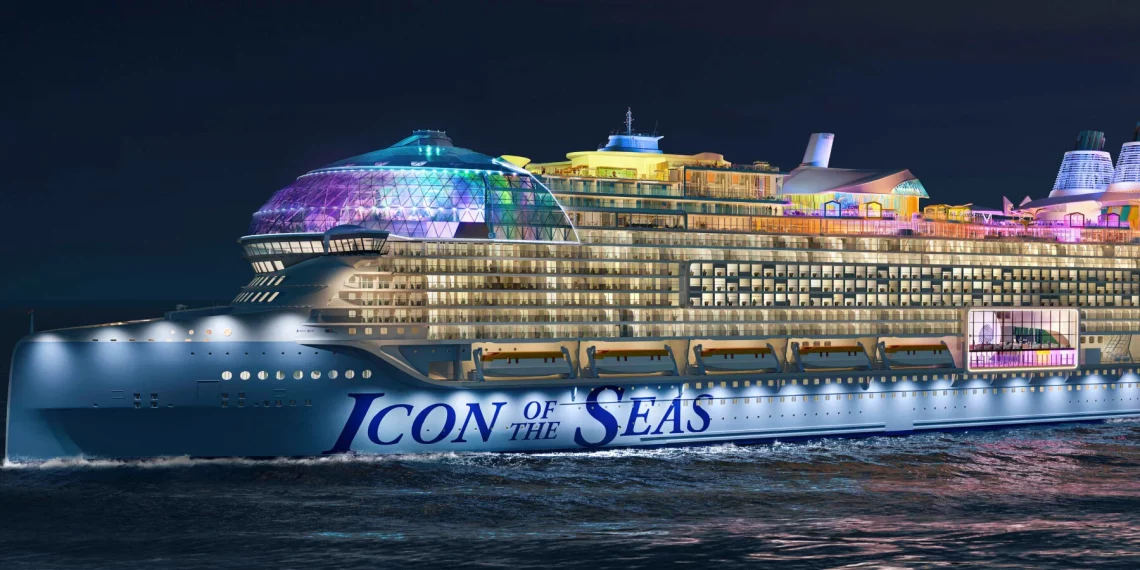Самый большой круизный лайнер Icon of the Seas отправился в первое плавание